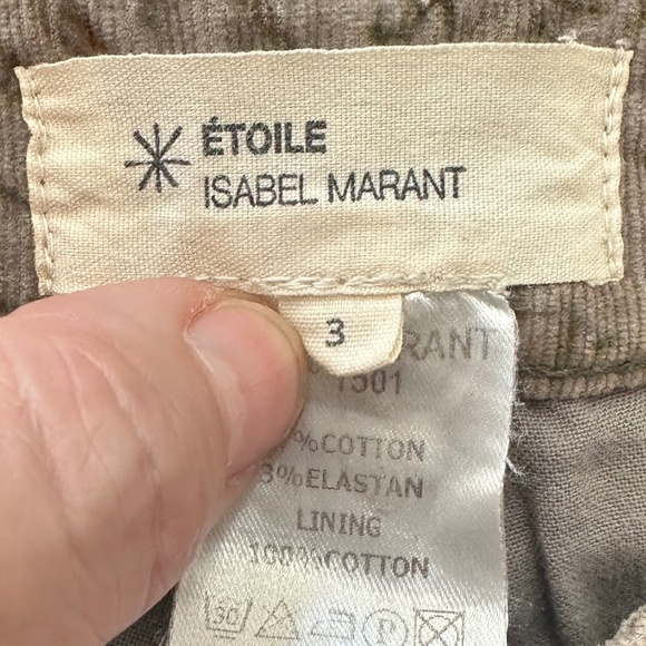 ISABEL MARANT ETOILE Grey Cords w/ Rust and Forest Green Pattern - Size 3 (US 8) - Picture 15 of 15